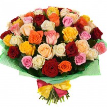 Bouquet of 51 multi-colored roses
